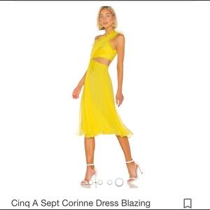 NWT Cinq A Sept Corinne Dress Blazing Yellow